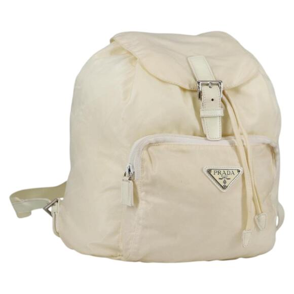 PRADA Backpack Nylon Cream Silver - Picture 1 of 13